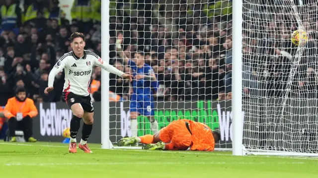 Fulham's Harry Wilson celebrates scoring his sides first goa