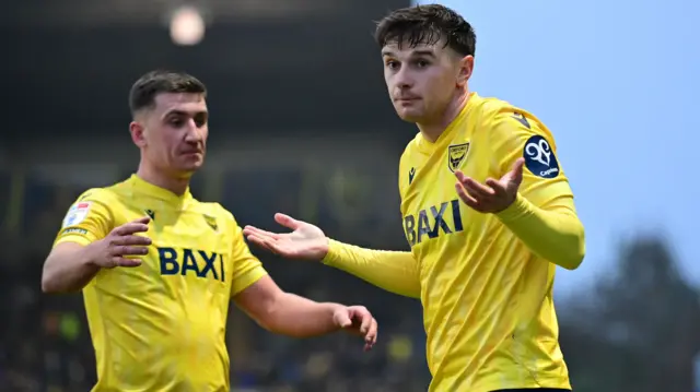 Mark Harris celebrates scoring for Oxford