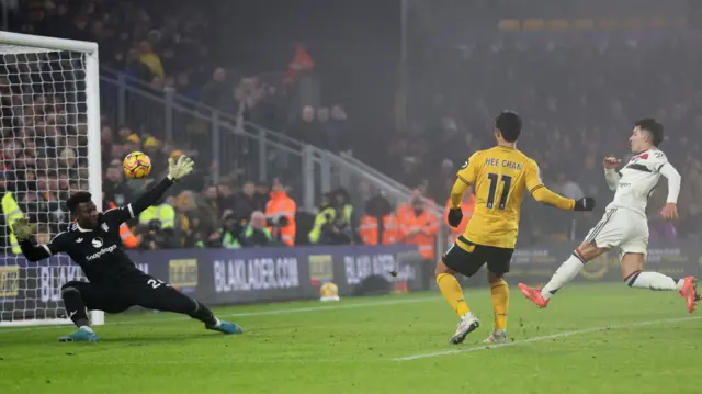 Wolverhampton Wanderers' Hwang Hee-chan scores their second goal