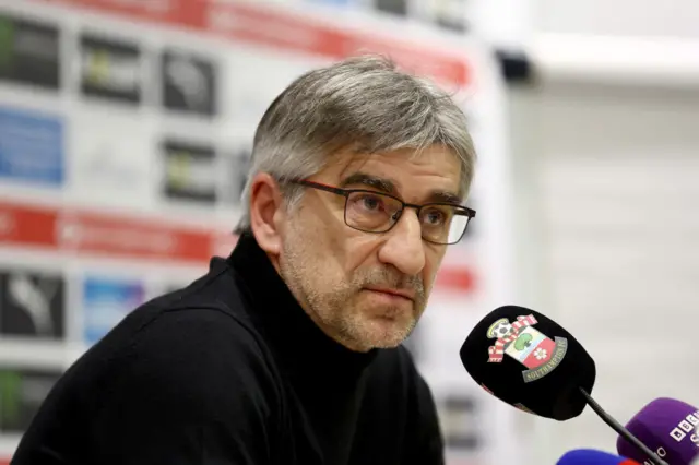 Ivan Juric speaking at a Southampton news conference