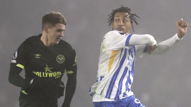 Brighton & Hove Albion's Joao Pedro in action