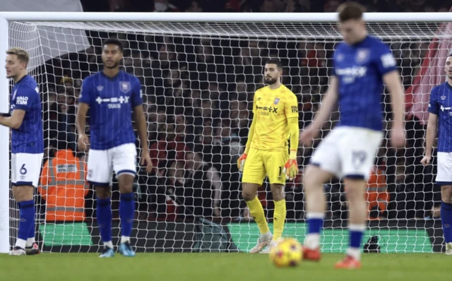 Ipswich Town's Arijanet Muric looks dejected