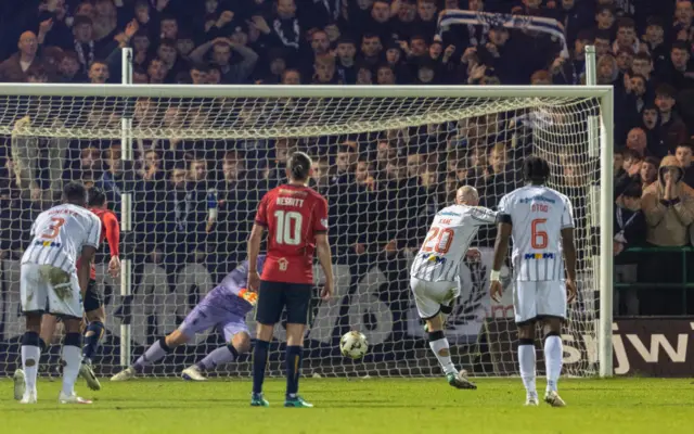 Dunfermline's Chris Kane scores