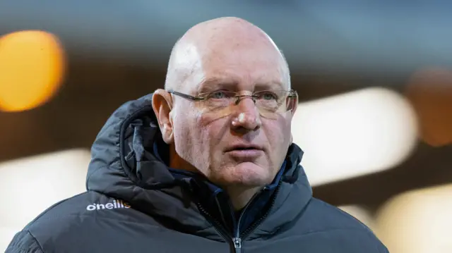 Falkirk manager John McGlynn arrives at East End Park