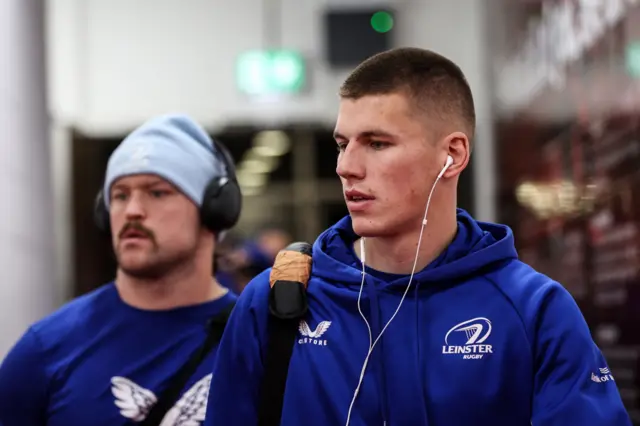 Sam Prendergast arrives at Thomond Park