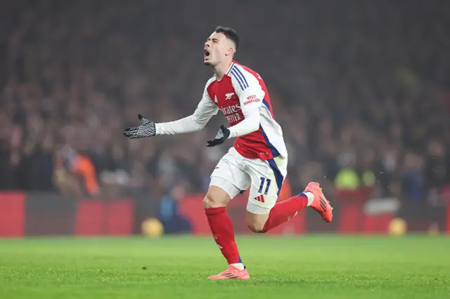 Gabriel Martinelli of Arsenal reacts