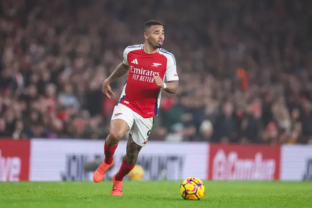 Gabriel Jesus of Arsenal on the ball