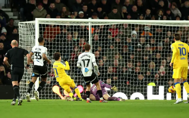 Brenden Aaronson scores Leeds' winner at Derby