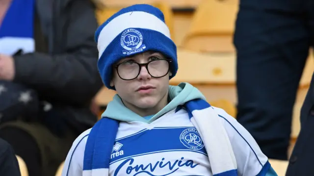 A young QPR fan at Carrow Road