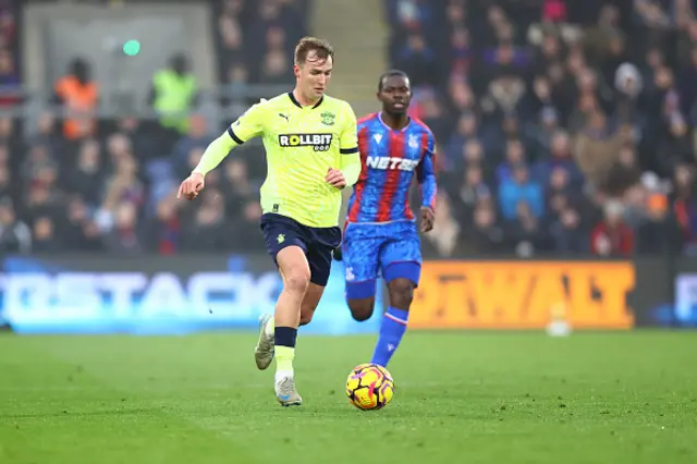 James Bree of Southampton runs with the ball