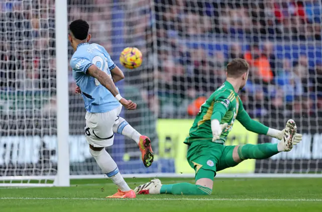 Savinho of Manchester City scores a goal