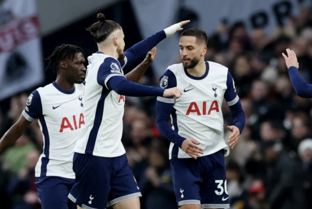 Tottenham Hotspur's Rodrigo Bentancur celebrates