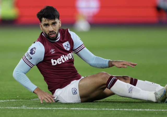 West Ham United's Lucas Paqueta reacts