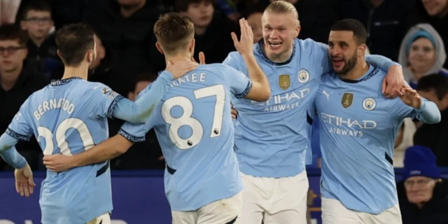 Manchester City's Erling Haaland celebrates