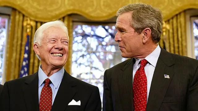 Carter and Bush in 2002