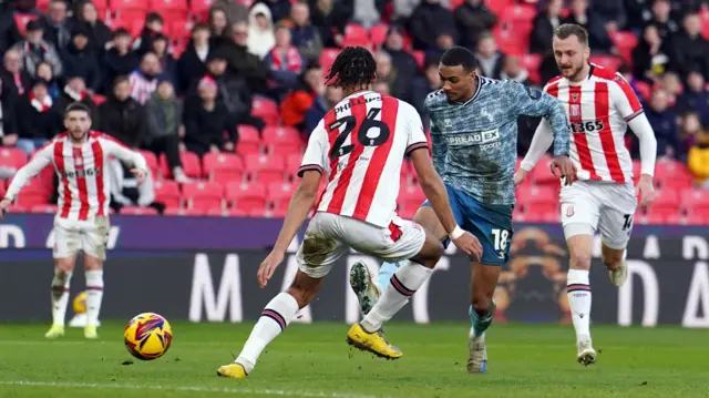 Sunderland's Wilson Isidor has an attempt at goal against Stoke