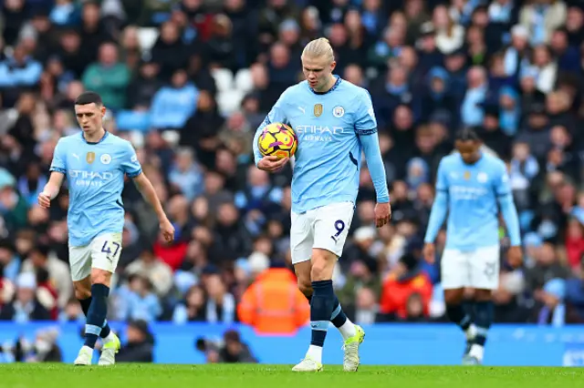 Erling Haaland of Manchester City reacts