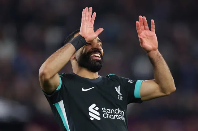 Mohamed Salah of Liverpool celebrates