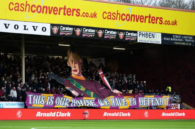 Motherwell banner at Fir Park