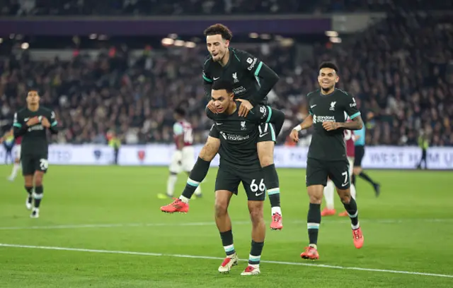 Liverpool's Trent Alexander-Arnold celebrates