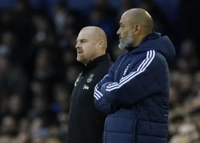 Everton manager Sean Dyche and Nottingham Forest manager Nuno Espirito Santo