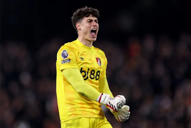 Kepa Arrizabalaga of AFC Bournemouth celebrates