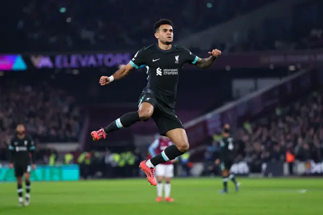 Luis Diaz of Liverpool celebrates