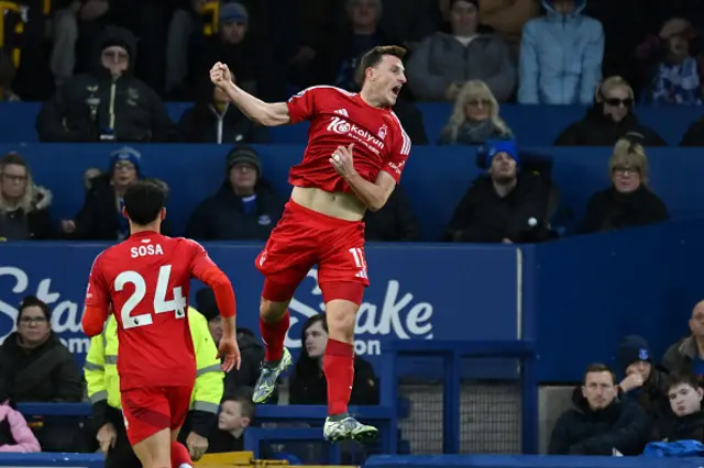 Chris Wood of Nottingham Forest celebrates