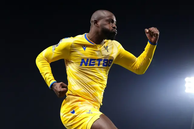 Crystal Palace's Jean-Philippe Mateta celebrates scoring their side's first goal