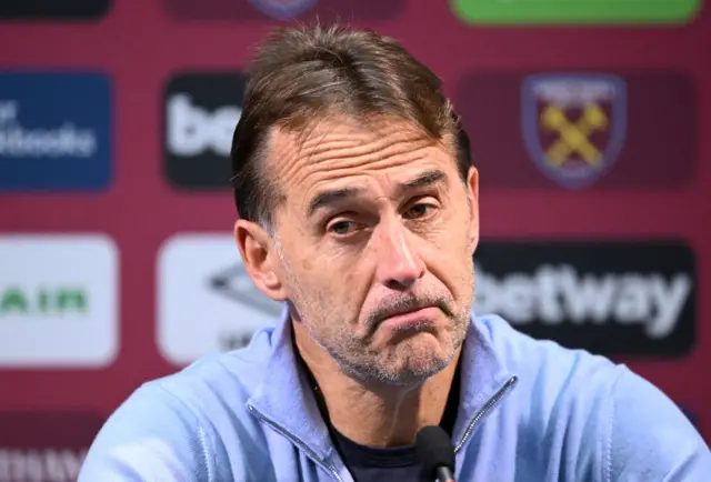 Julen Lopetegui, Manager of West Ham United speaks in a press conference