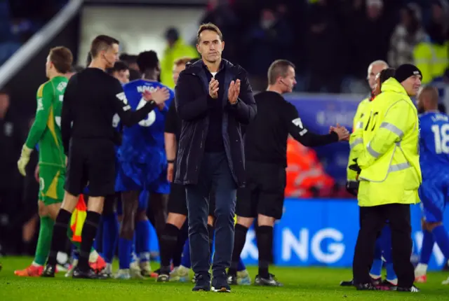 Lopetegui walks to clap the travelling fans at full time