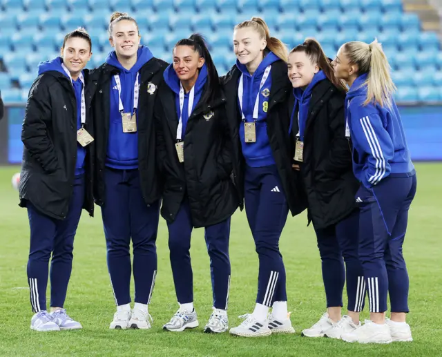 Northern Ireland players before the game