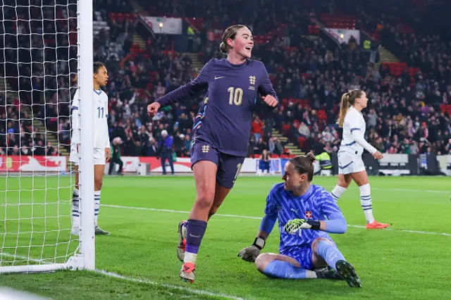 Grace Clinton of England celebrates