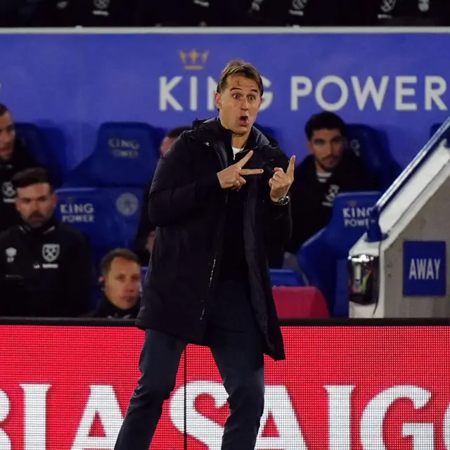 Lopetegui gestures tactics to his players