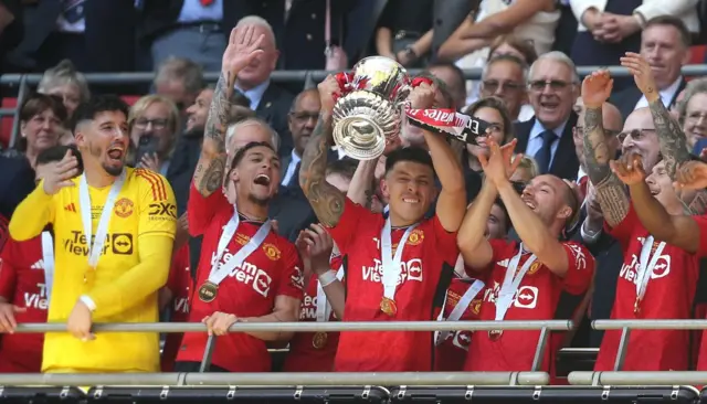 Lisandro Martinez holds up FA Cup