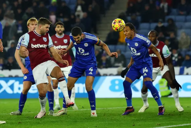 Fullkrug heads home a consolation for West Ham in a crowded penalty area