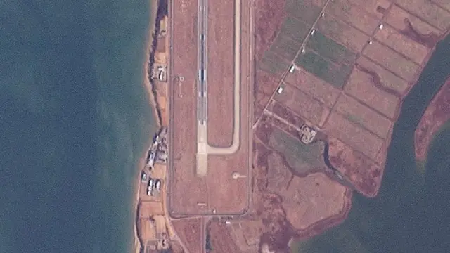 A satellite image shows South Korea's Muan International Airport before the Jeju Air aircraft went off the runway and crashed, in Muan, South Korea, December 27, 2024