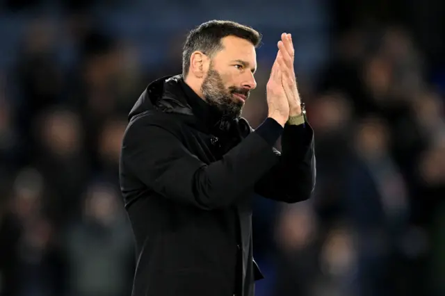 Ruud van Nistelrooy applauds Leicester fans