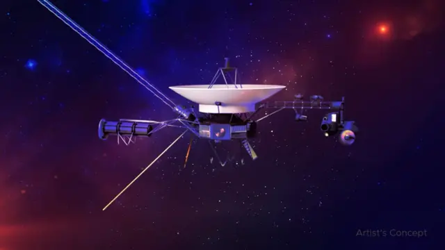 An artist’s concept of the Voyager spacecraft