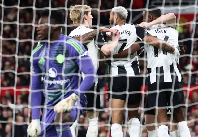 Newcastle players celebrate