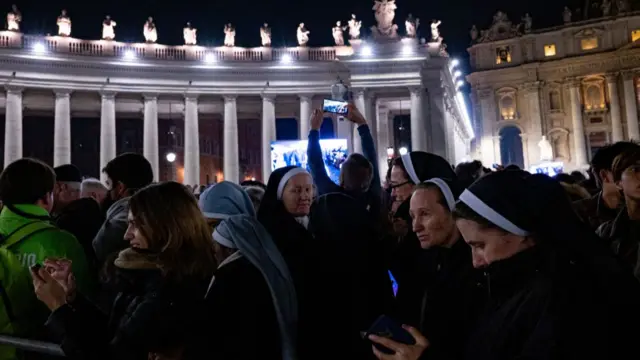 Nuns in Italy gathered in the Vatican City to see the Pope