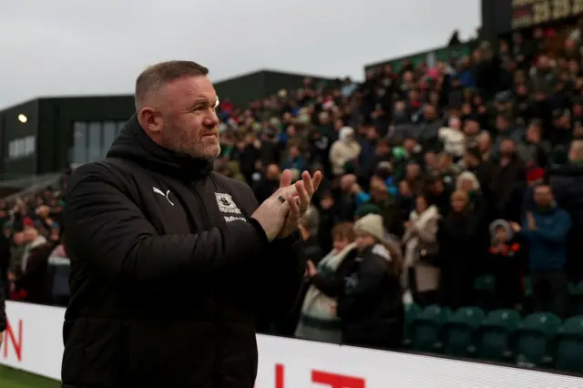 Wayne Rooney applauds Plymouth fans