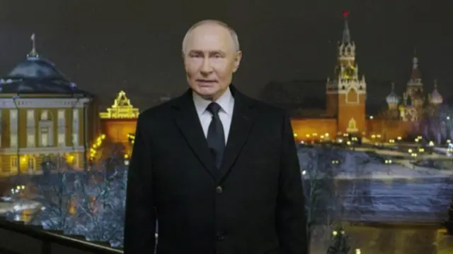 Russian President Vladimir Putin delivers his new year message