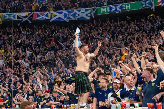 Scotland fans celebrate in Germany