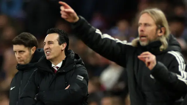 Aston Villa manager Unai Emery and Brighton boss Fabian Hurzeler