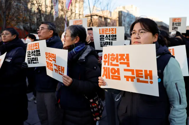 Protesters in South Korea