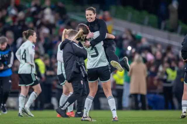 Rhian Wilkinson celebrates