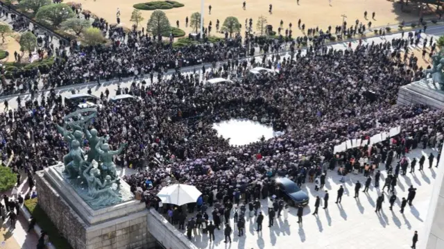 Opposition lawmakers held a rally demanding President Yoon resigns over his declaration of martial law