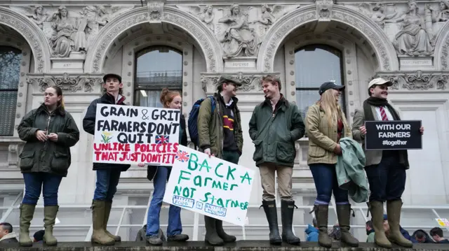 Farmers protest in central London over the changes to inheritance tax