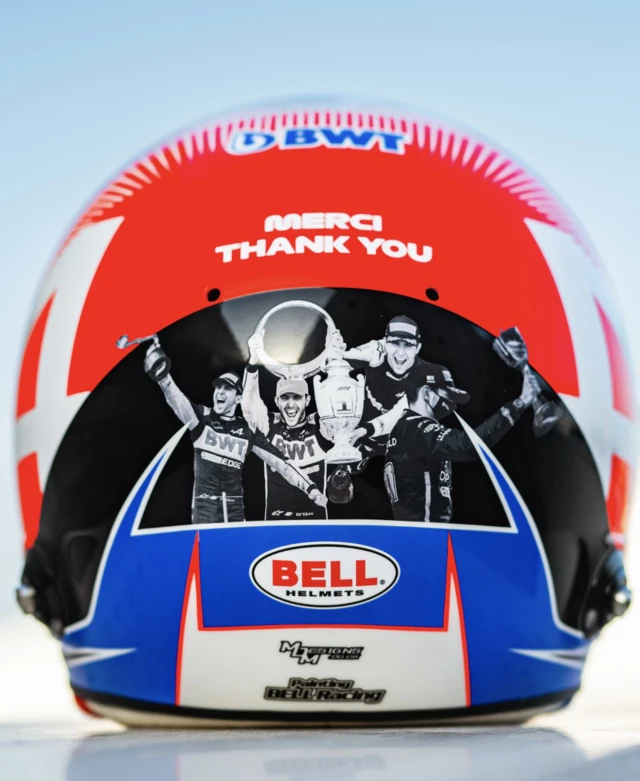 Esteban Ocon's special race helmet for his final race in Abu Dhabi